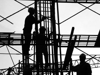 scaffolding in construction site